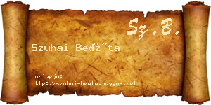 Szuhai Beáta névjegykártya