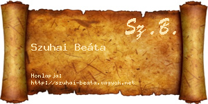 Szuhai Beáta névjegykártya