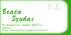 beata szuhai business card